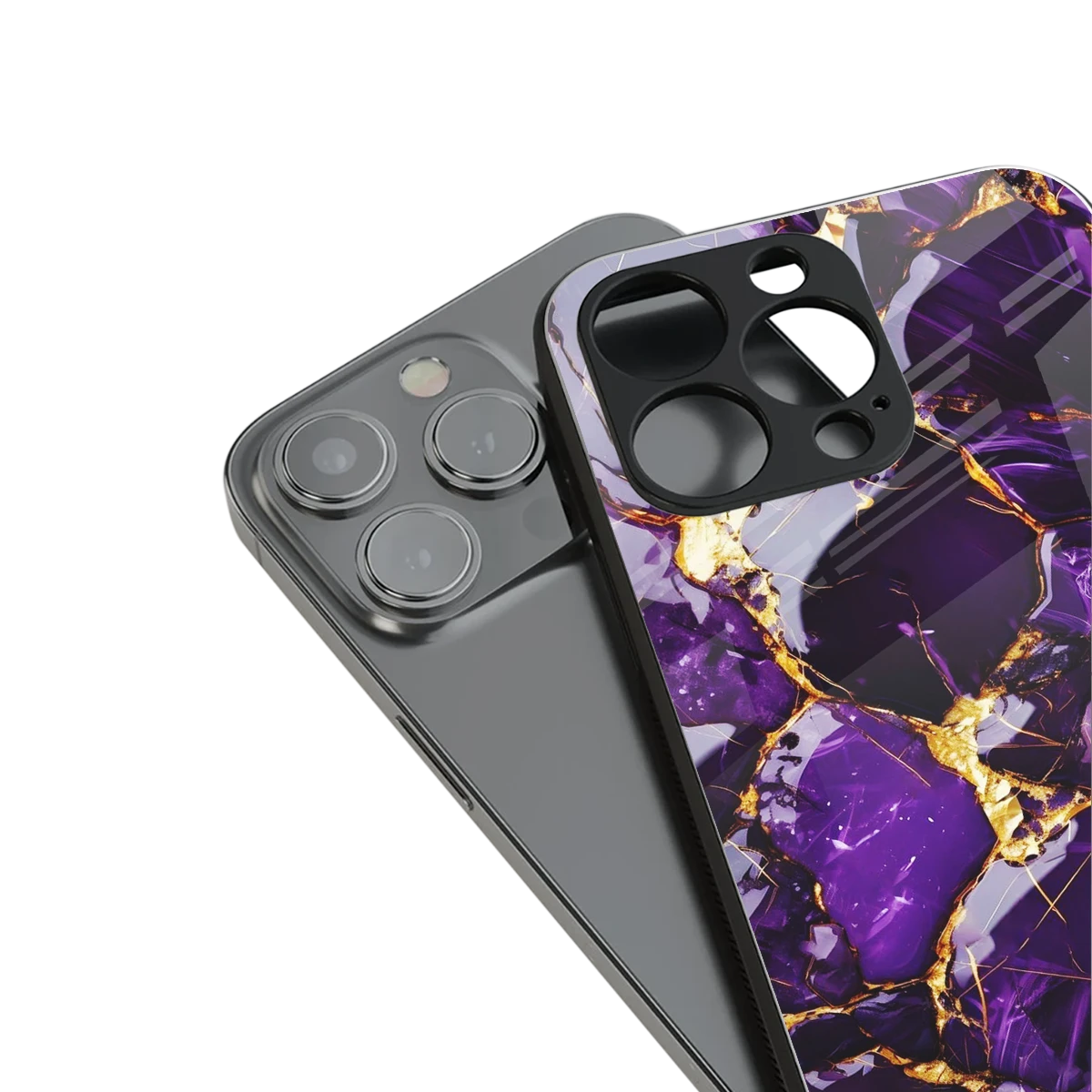 Violet Luxe stylish phone case for iphone 14 plus | glossy glass and slim fit