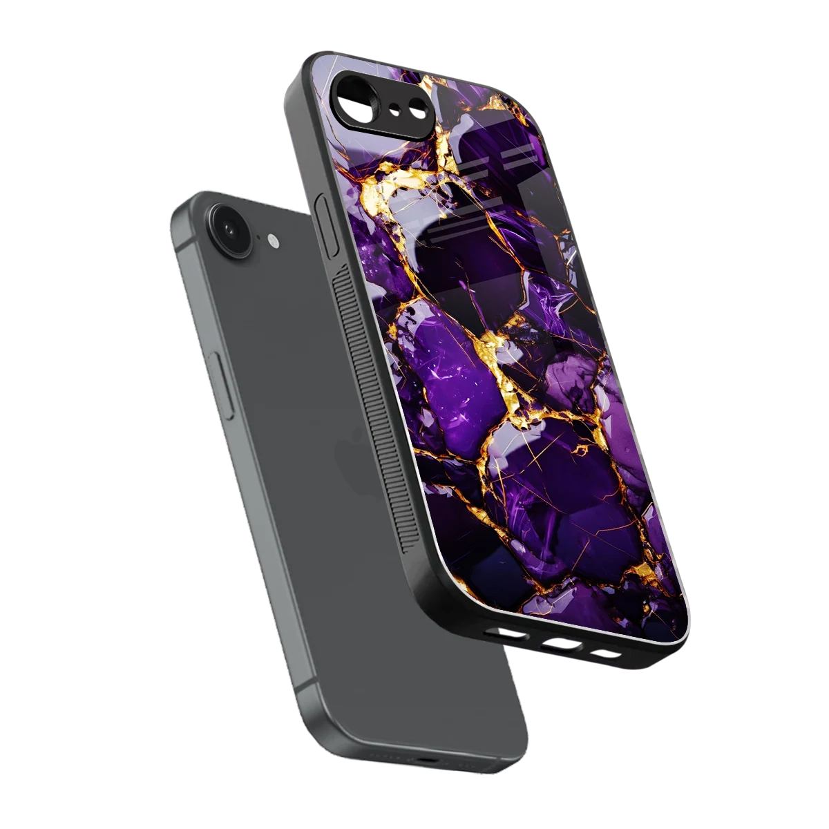 Violet Luxe sleek iphone 16e cover with tempered glass back and TPU edges