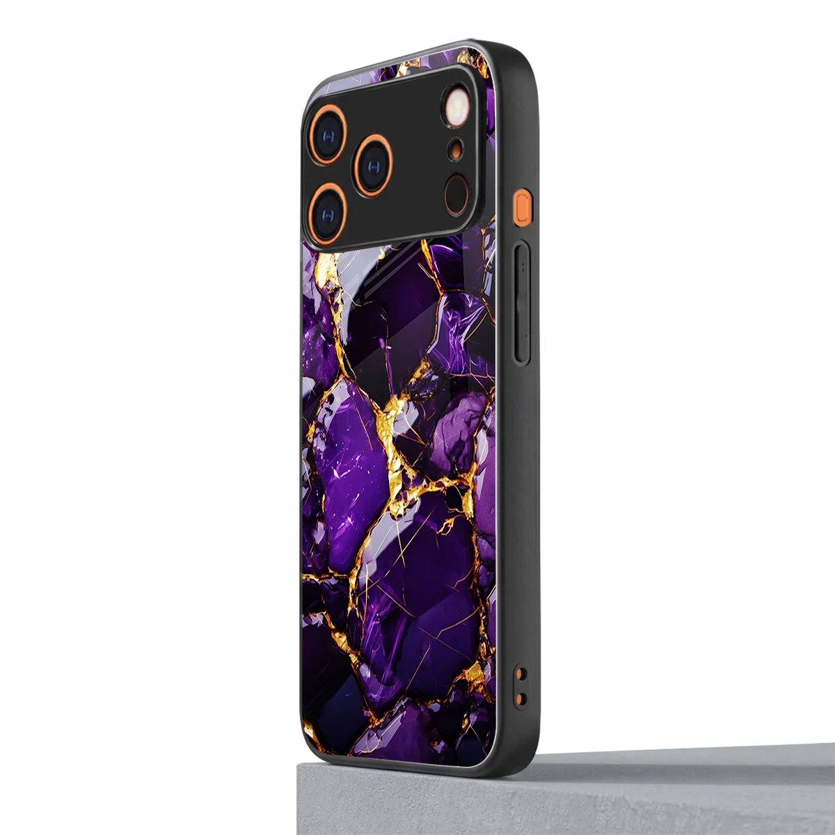 Violet Luxe iphone 17 pro mobile cover | shockproof glass phone case