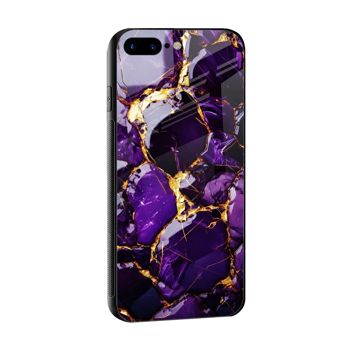 Violet Luxe sleek iphone 8 plus cover with tempered glass back and TPU edges