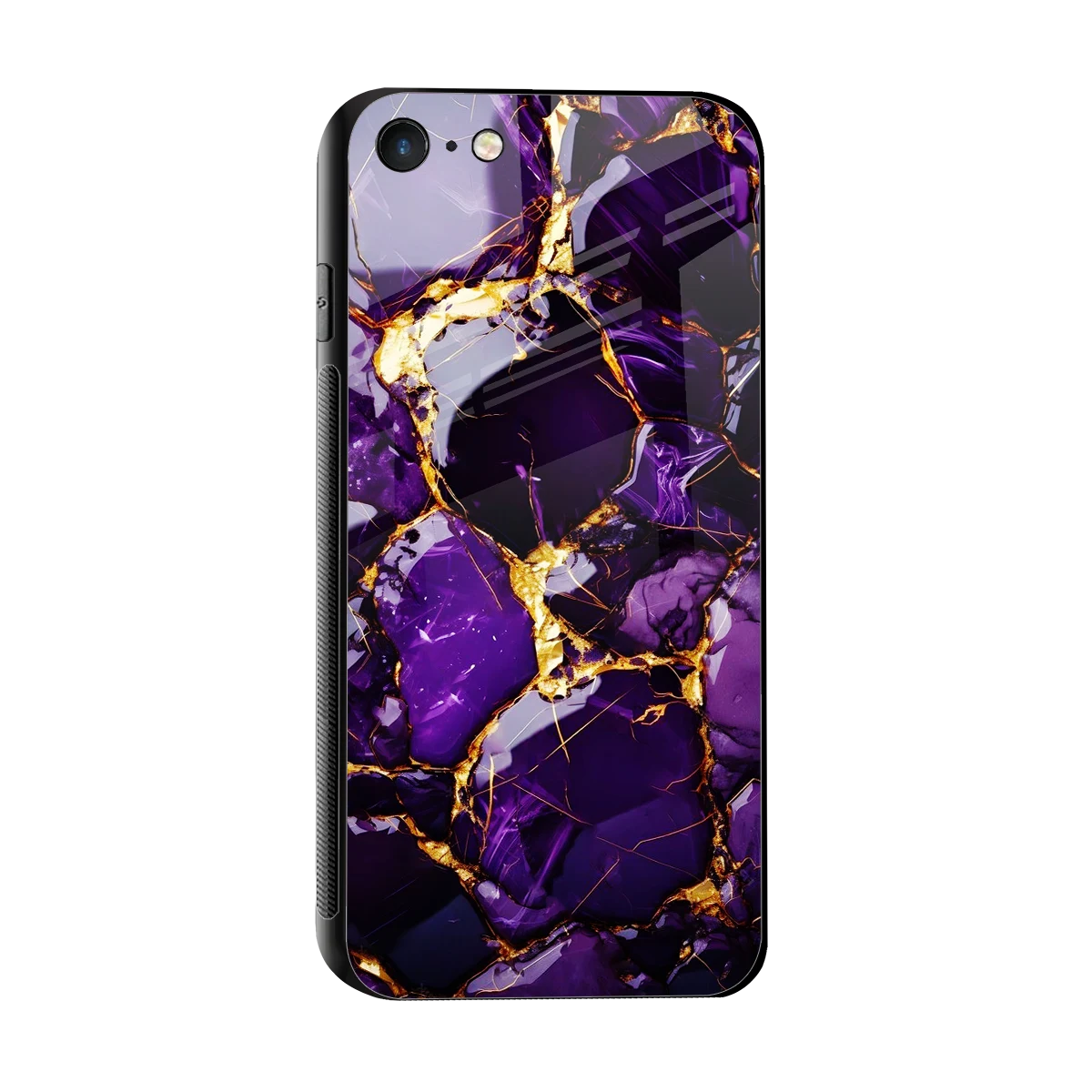 Violet Luxe sleek iphone 7 cover with tempered glass back and TPU edges