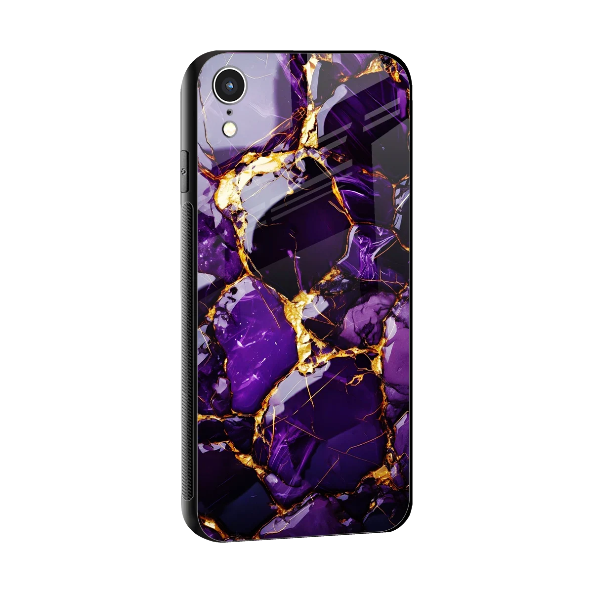 Violet Luxe sleek iphone xr cover with tempered glass back and TPU edges
