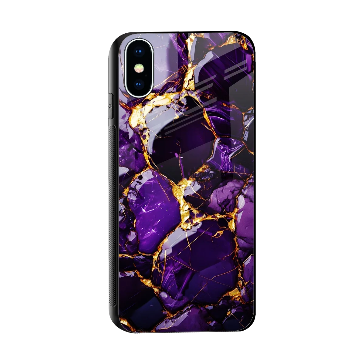 Violet Luxe sleek iphone xs cover with tempered glass back and TPU edges