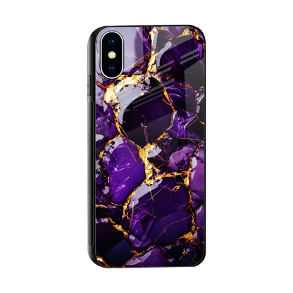 Violet Luxe sleek iphone xs cover with tempered glass back and TPU edges