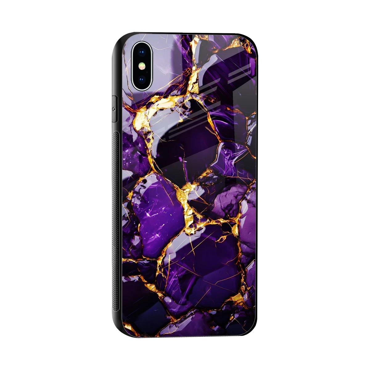 Violet Luxe sleek iphone xs max cover with tempered glass back and TPU edges