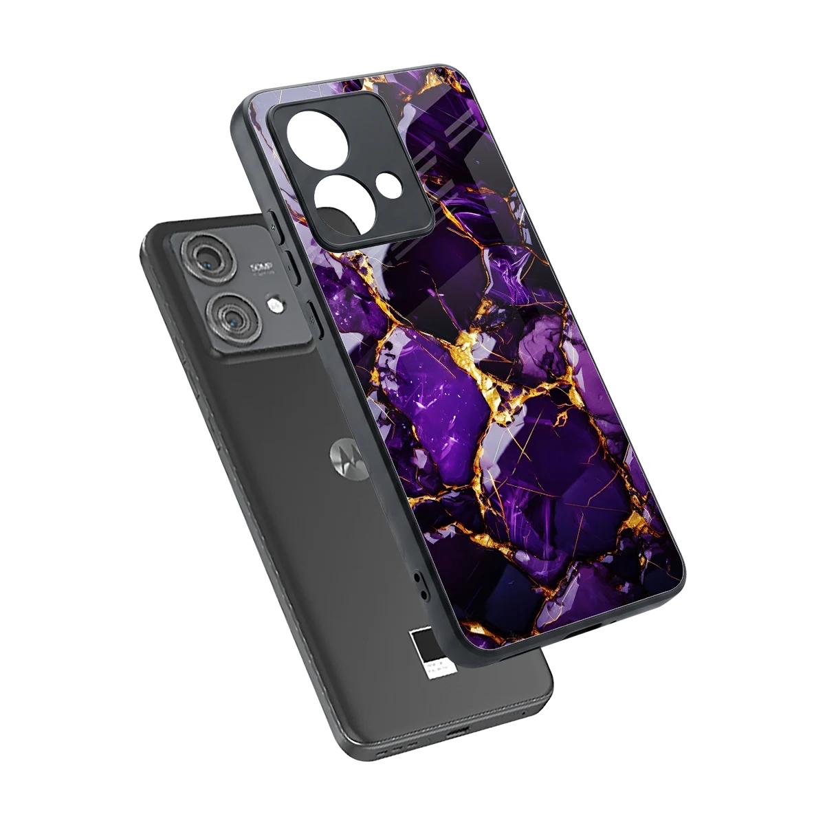 Violet Luxe sleek motorola edge 40 neo 5g cover with tempered glass back and TPU edges