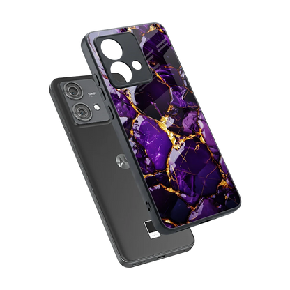 Violet Luxe sleek motorola edge 40 neo 5g cover with tempered glass back and TPU edges