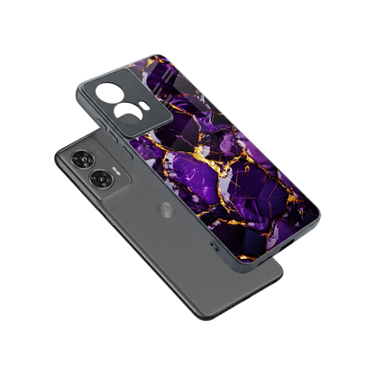 Violet Luxe sleek motorola edge 50 fusion cover with tempered glass back and TPU edges
