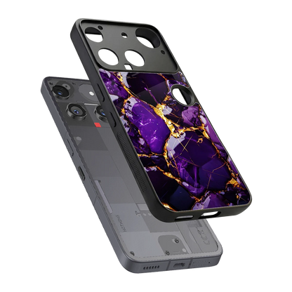 Violet Luxe sleek nothing phone 3 cover with tempered glass back and TPU edges