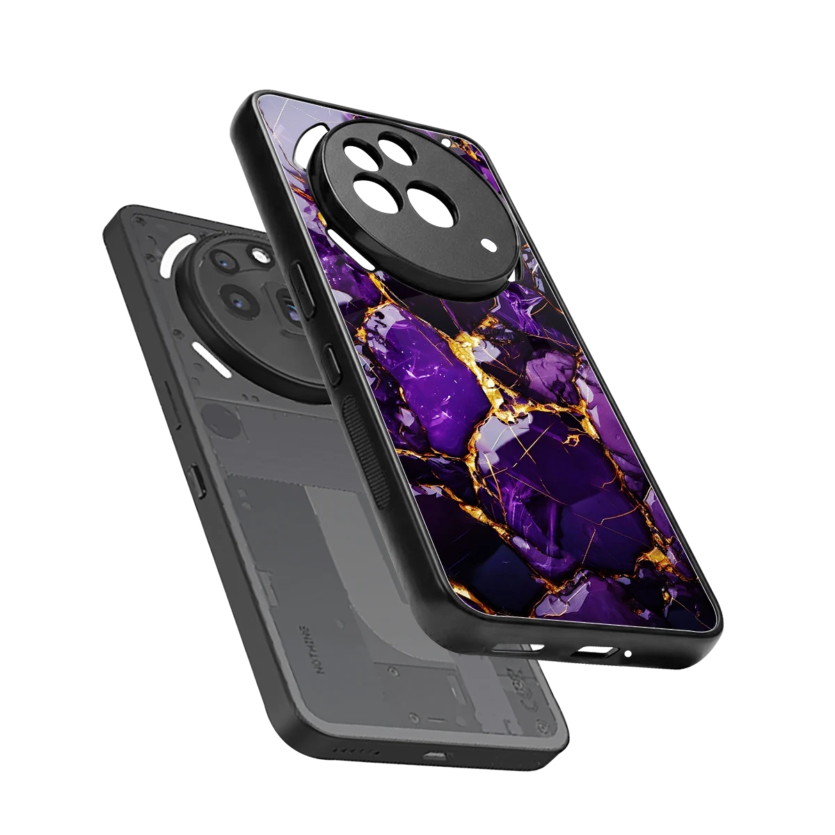 Violet Luxe sleek nothing phone 3a pro cover with tempered glass back and TPU edges
