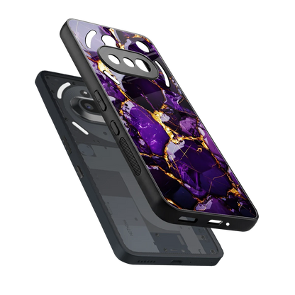 Violet Luxe sleek nothing phone 3a cover with tempered glass back and TPU edges
