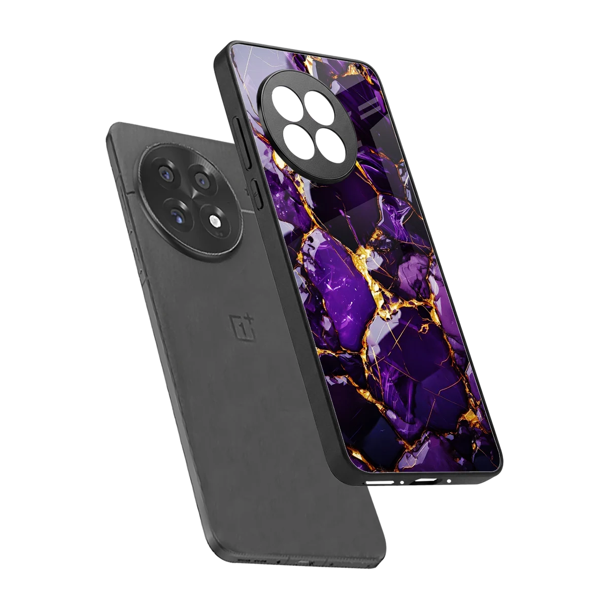 Violet Luxe sleek oneplus 13r cover with tempered glass back and TPU edges