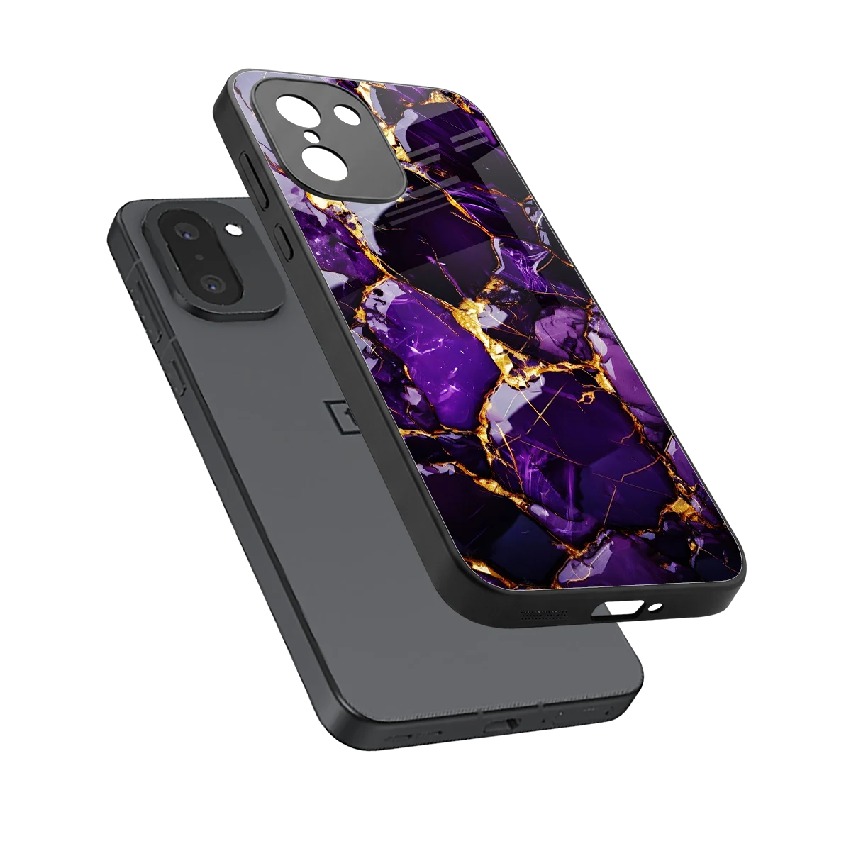 Violet Luxe sleek oneplus 15r cover with tempered glass back and TPU edges