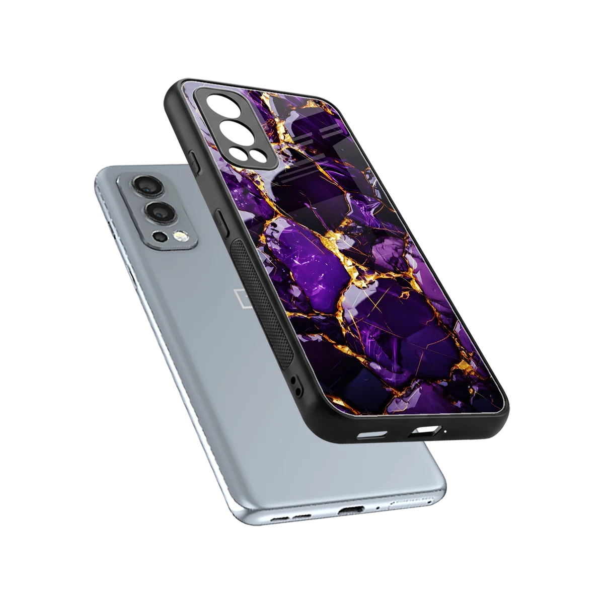 Violet Luxe sleek oneplus nord 2 cover with tempered glass back and TPU edges