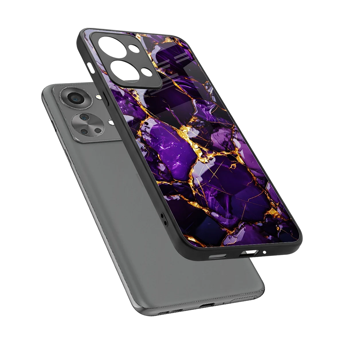 Violet Luxe sleek oneplus nord 2t cover with tempered glass back and TPU edges