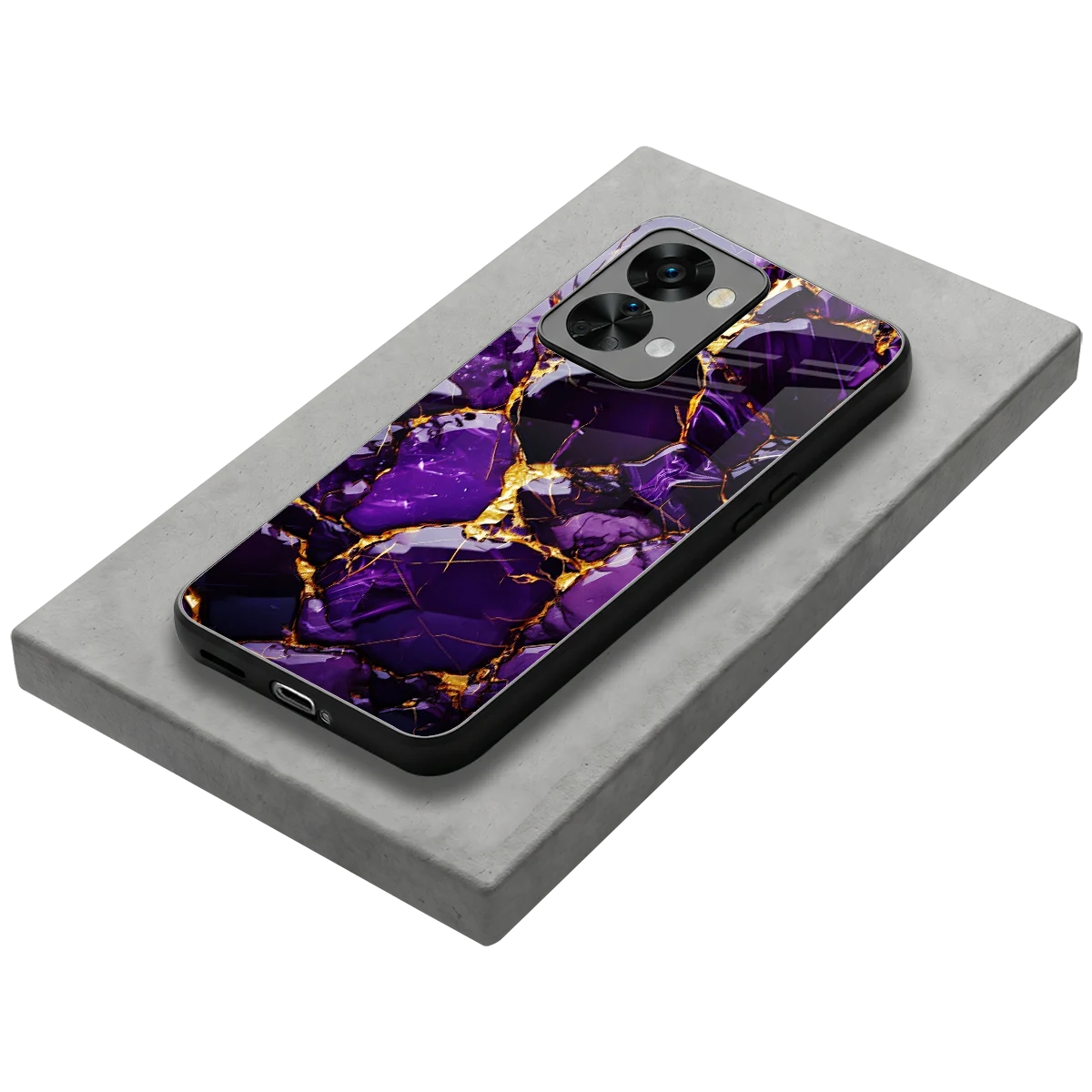 Violet Luxe stylish phone case for oneplus nord 2t | glossy glass and slim fit