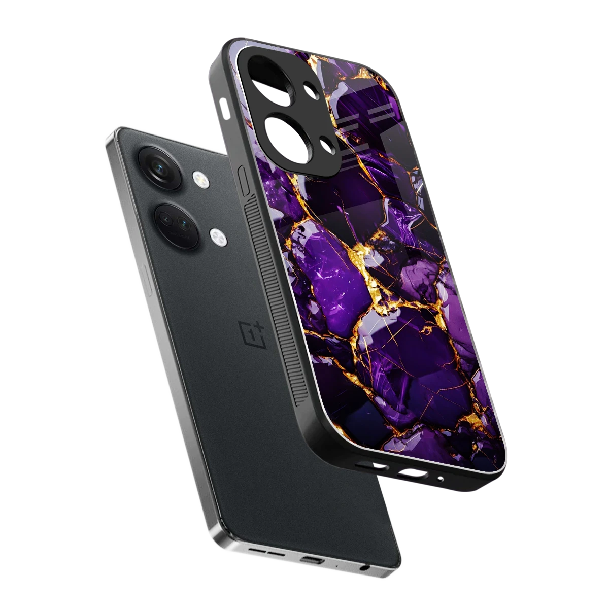 Violet Luxe sleek oneplus nord 3 cover with tempered glass back and TPU edges
