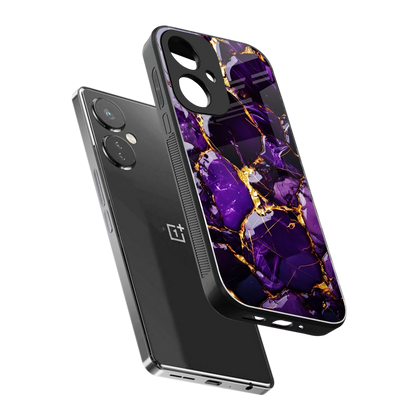 Violet Luxe sleek oneplus nord ce 3 cover with tempered glass back and TPU edges