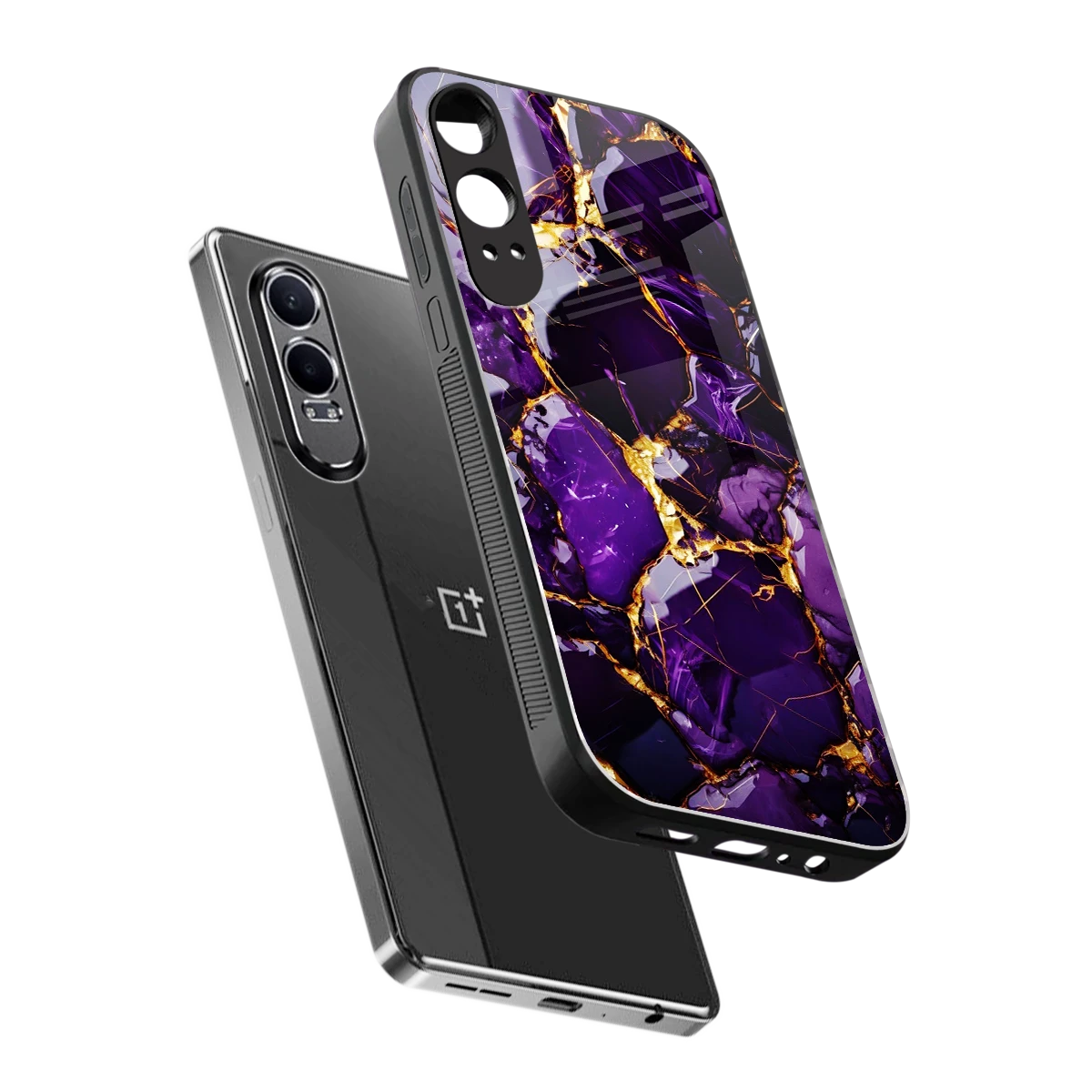 Violet Luxe sleek oneplus nord ce 4 lite cover with tempered glass back and TPU edges