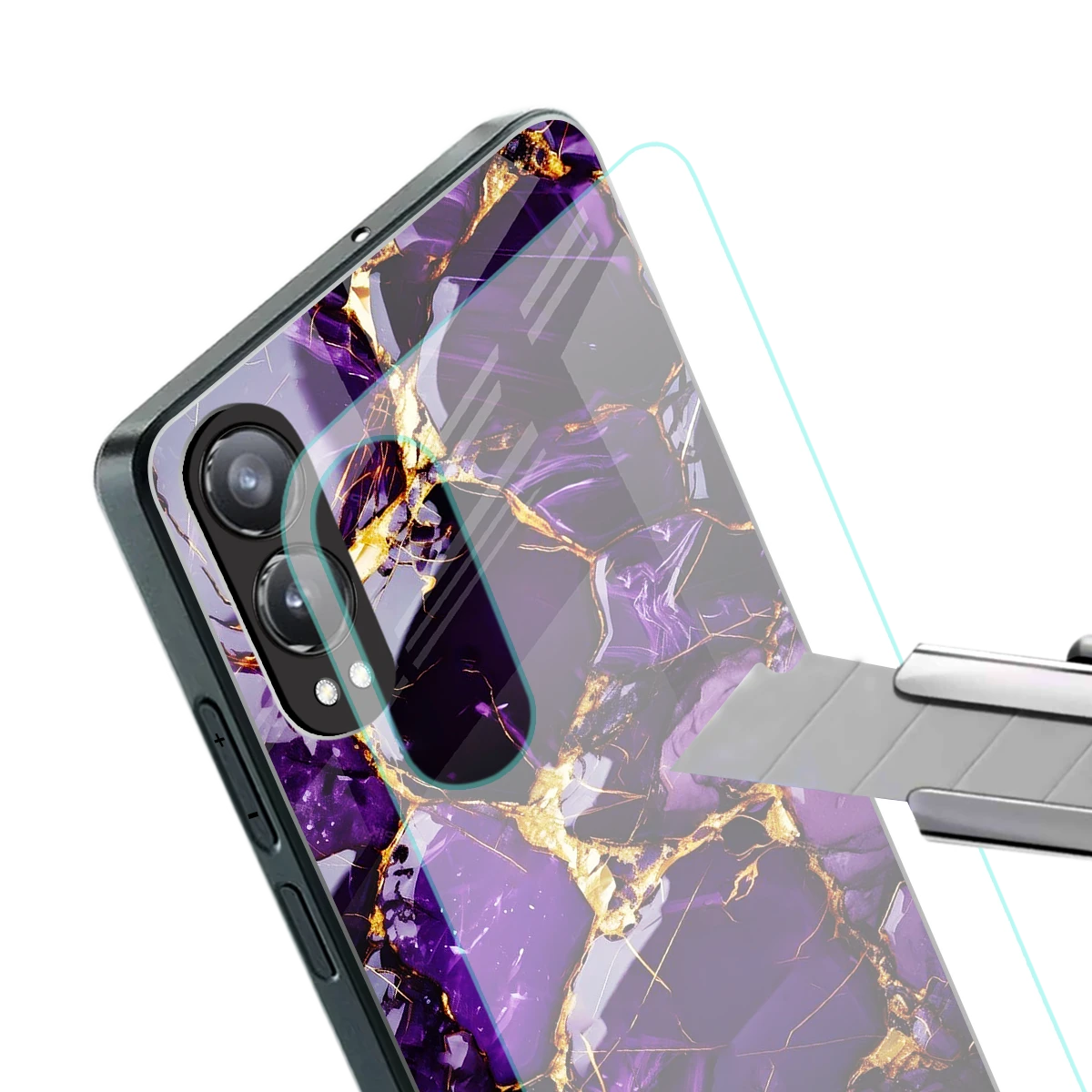 Violet Luxe stylish phone case for oneplus nord ce 4 lite | glossy glass and slim fit