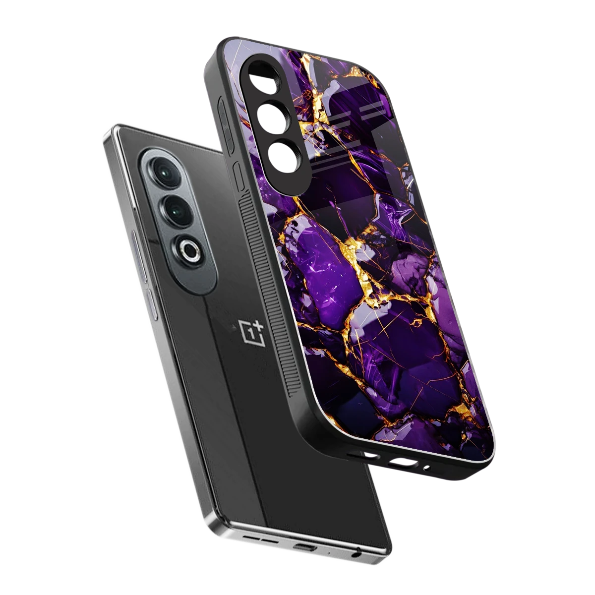 Violet Luxe sleek oneplus nord ce 4 cover with tempered glass back and TPU edges