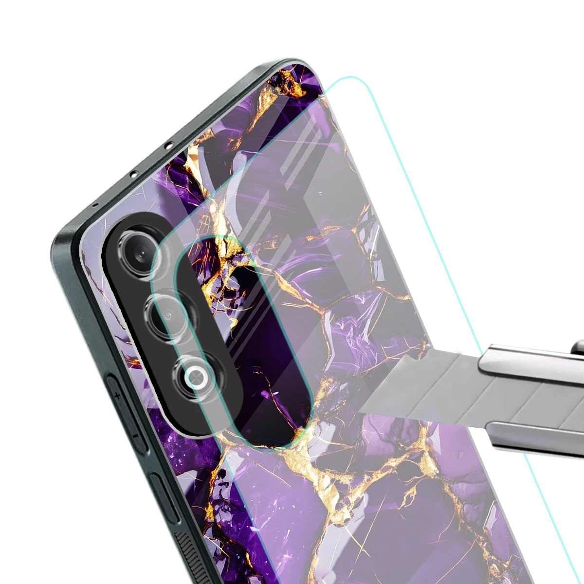 Violet Luxe stylish phone case for oneplus nord ce 4 | glossy glass and slim fit