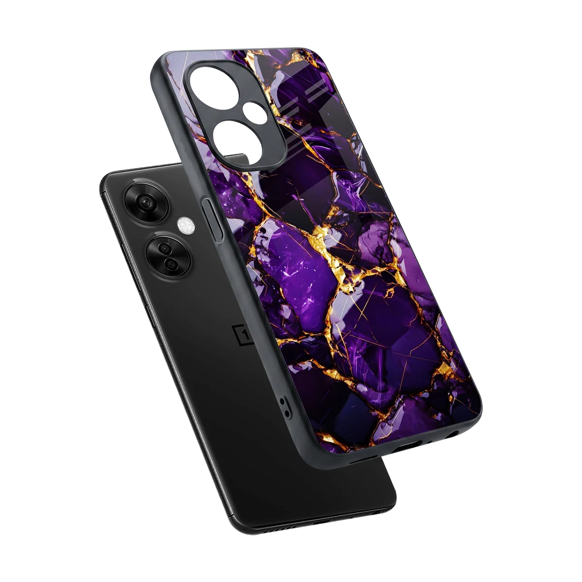 Violet Luxe sleek oneplus nord ce 3 lite cover with tempered glass back and TPU edges