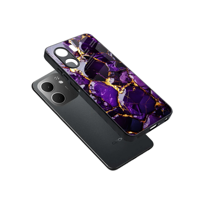 Violet Luxe sleek oppo a5x 5g cover with tempered glass back and TPU edges