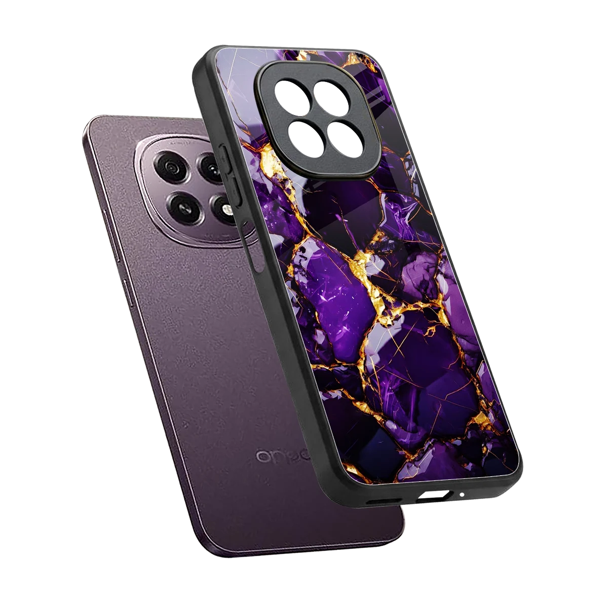 Violet Luxe sleek oppo f29 5g cover with tempered glass back and TPU edges