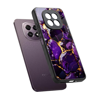 Violet Luxe sleek oppo f29 5g cover with tempered glass back and TPU edges