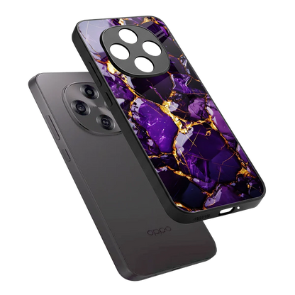 Violet Luxe sleek oppo f31 pro 5g cover with tempered glass back and TPU edges