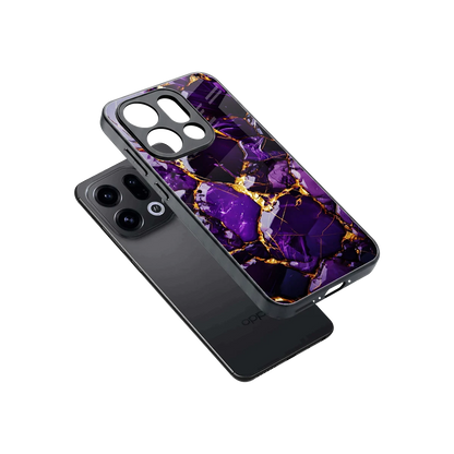 Violet Luxe sleek oppo find x9 cover with tempered glass back and TPU edges