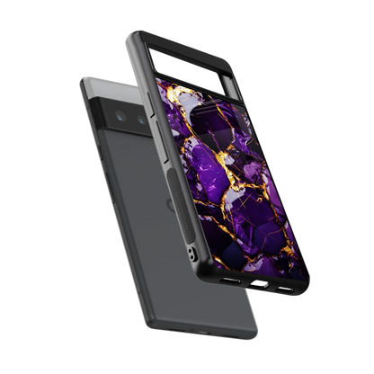 Violet Luxe sleek google pixel 6 pro cover with tempered glass back and TPU edges