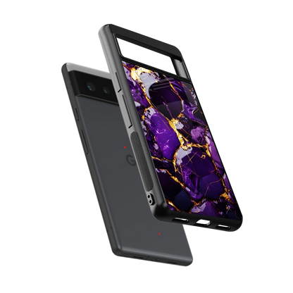 Violet Luxe sleek google pixel 6a cover with tempered glass back and TPU edges