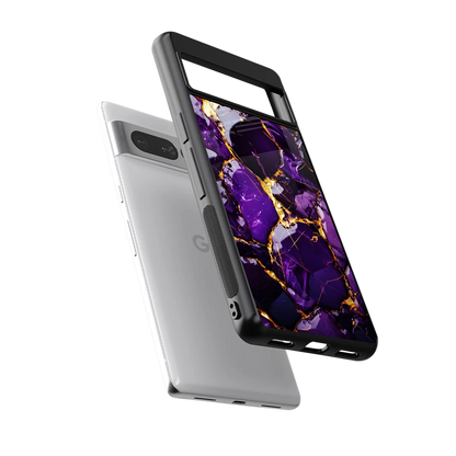 Violet Luxe sleek google pixel 7 pro cover with tempered glass back and TPU edges