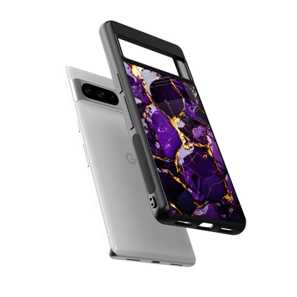 Violet Luxe sleek google pixel 8 pro cover with tempered glass back and TPU edges