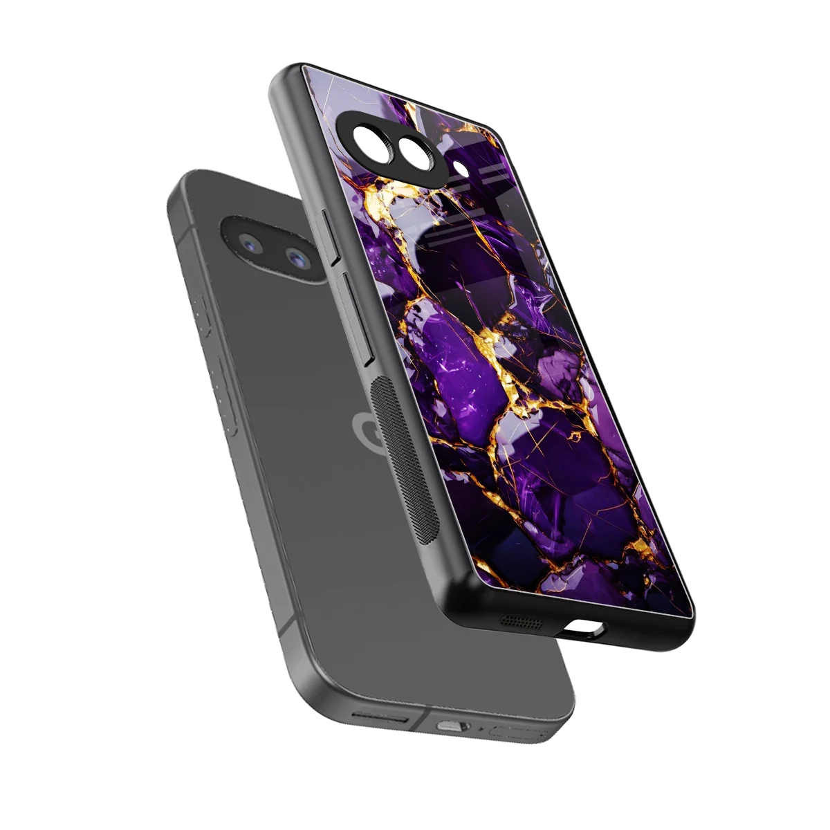 Violet Luxe sleek google pixel 10a cover with tempered glass back and TPU edges