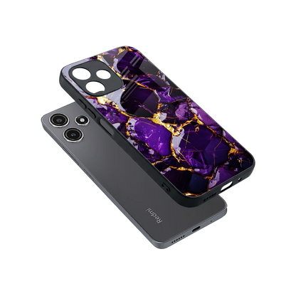 Violet Luxe sleek redmi 12 5g cover with tempered glass back and TPU edges