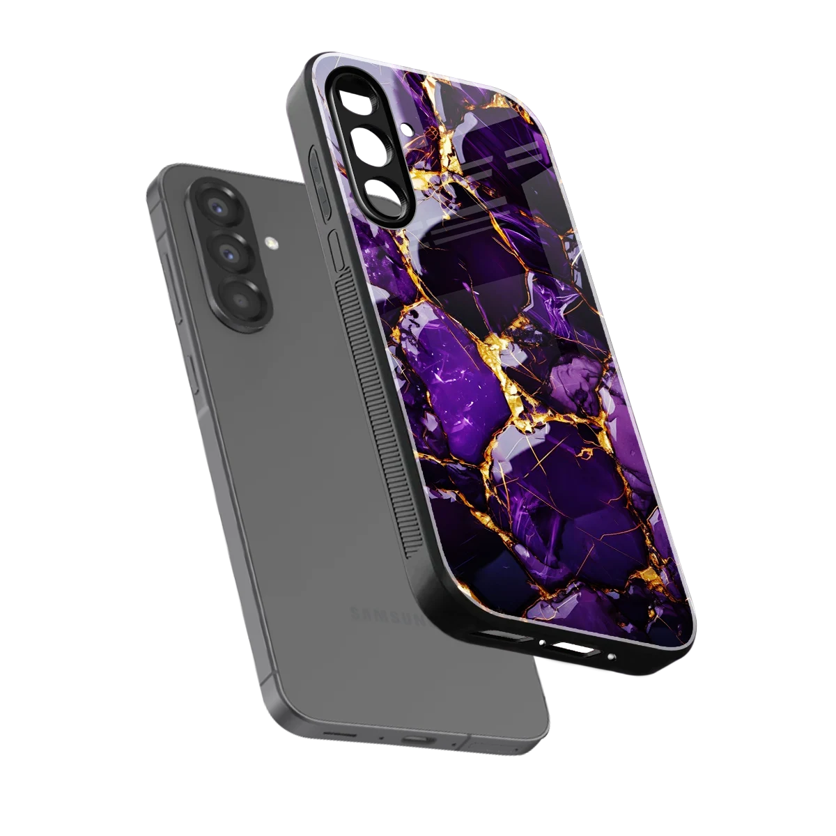 Violet Luxe sleek samsung galaxy a37 5g cover with tempered glass back and TPU edges
