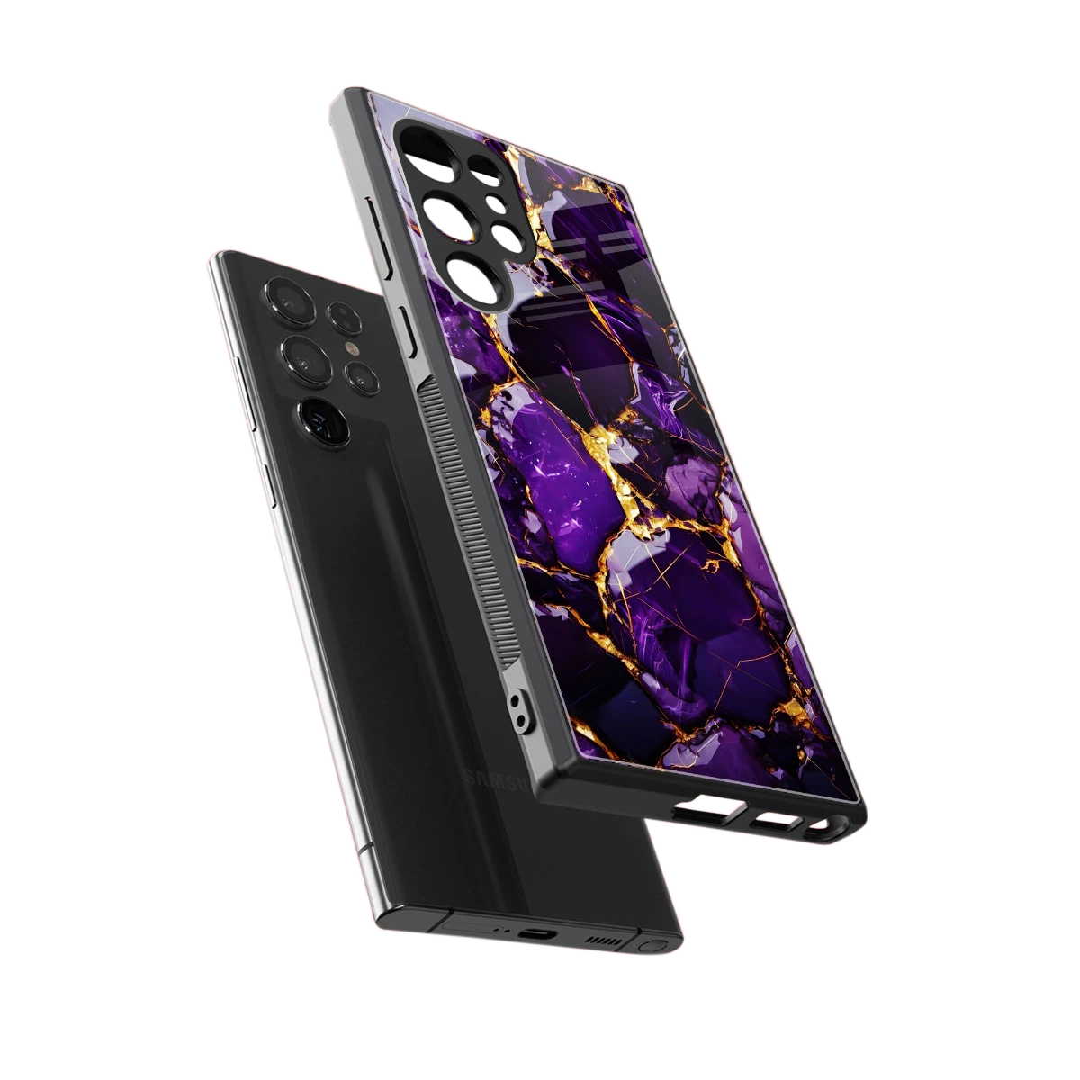 Violet Luxe sleek samsung galaxy s23 ultra cover with tempered glass back and TPU edges