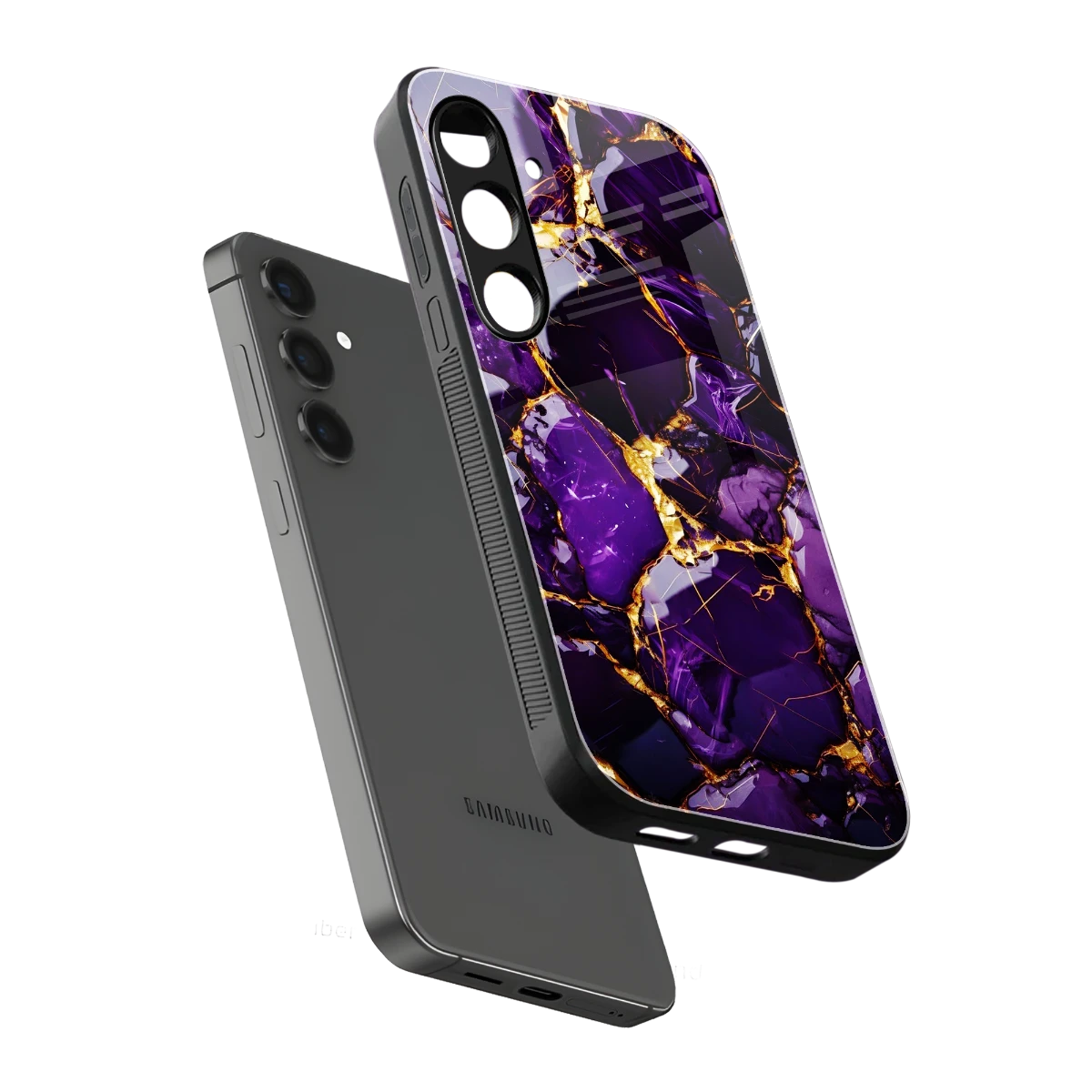 Violet Luxe sleek samsung galaxy s24 cover with tempered glass back and TPU edges