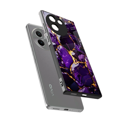 Violet Luxe sleek vivo v30e cover with tempered glass back and TPU edges