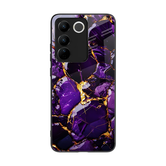 Violet Luxe back phone cover | glass case for vivo v27 5g