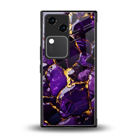 Violet Luxe back phone cover | glass case for vivo v30