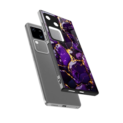 Violet Luxe sleek vivo v30 cover with tempered glass back and TPU edges
