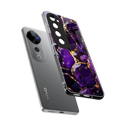 Violet Luxe sleek vivo v40 pro cover with tempered glass back and TPU edges