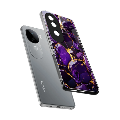Violet Luxe sleek vivo v40e cover with tempered glass back and TPU edges