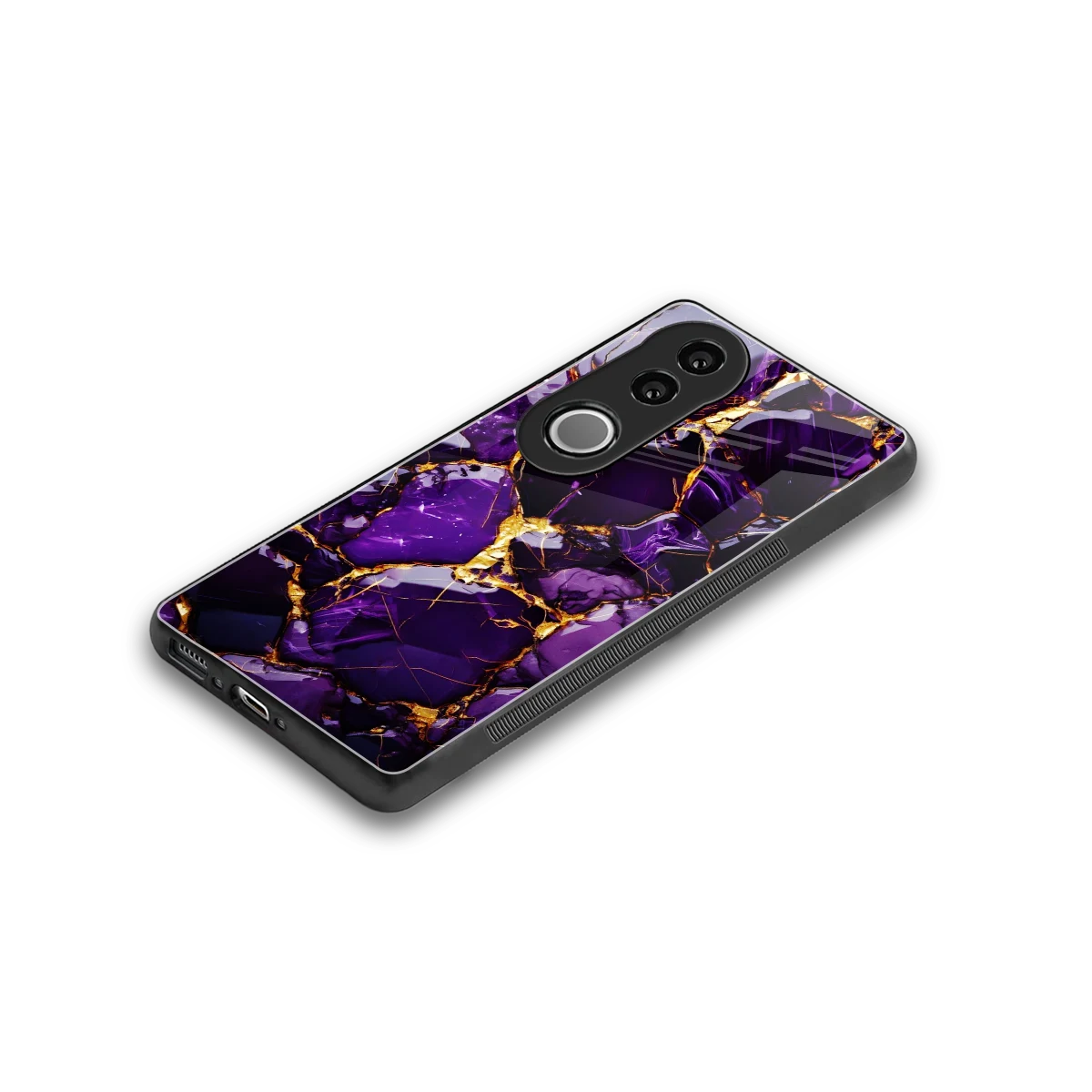 Violet Luxe stylish phone case for vivo v50 | glossy glass and slim fit
