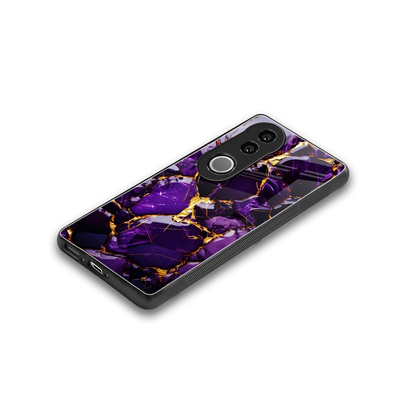 Violet Luxe stylish phone case for vivo v50 | glossy glass and slim fit