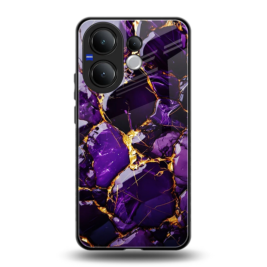 Violet Luxe back phone cover | glass case for vivo v60